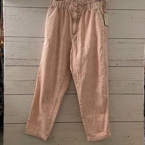 Universal Thread Paper Bag Style Pants in Apricot Denim, size 12, NWT